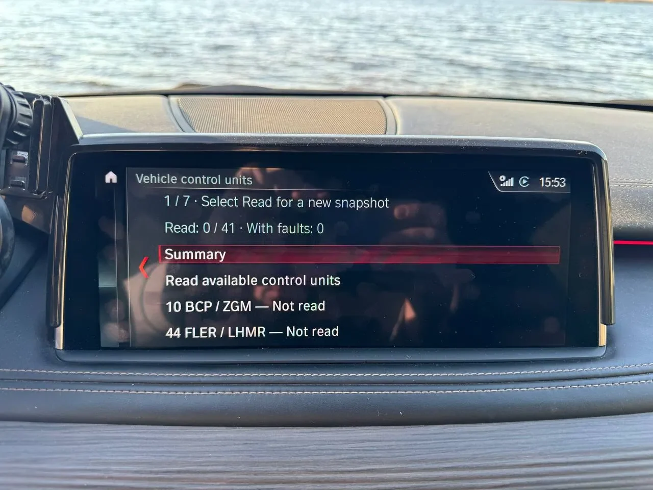 Diagnostics summary on BMW iDrive